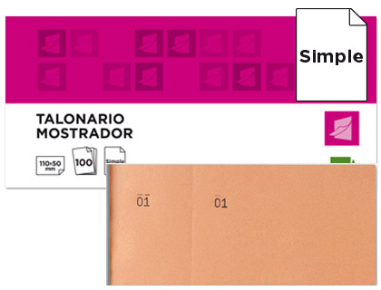 Talonario Liderpapel Mostrador 50x110mm. naranja con matriz